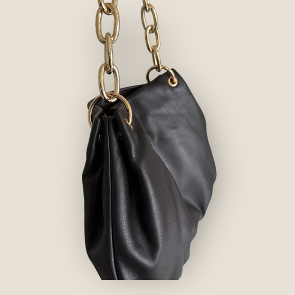 House of Want | We Inspire Vegan Leather Shoulder Bag | Black & Gold | Medium - Picture 11 of 14